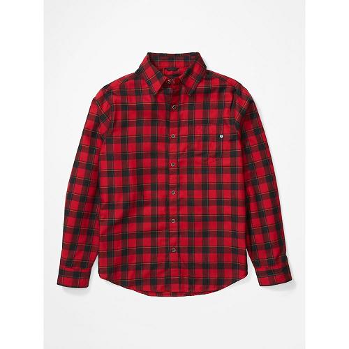 Marmot Bodega Clothes - Mens Shirts Red Black CA8426739 Canada